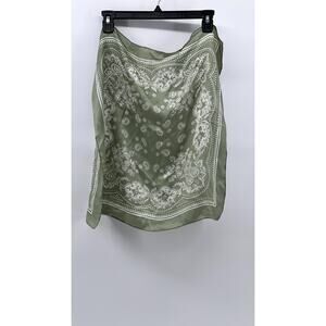 UNBRANDED Women's Green Paisley Printed Lightweight Scarf